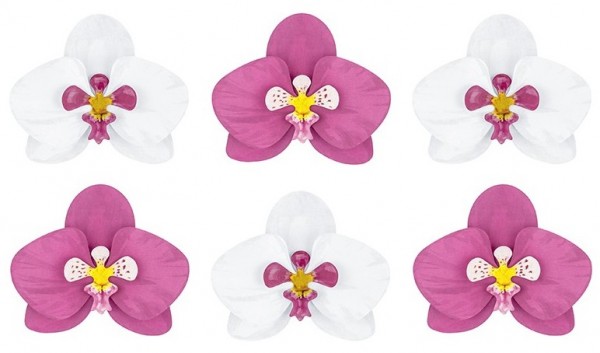 6 Papierblumen Tischdeko Orchidee