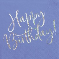 20 Lila Birthday Servietten 33cm