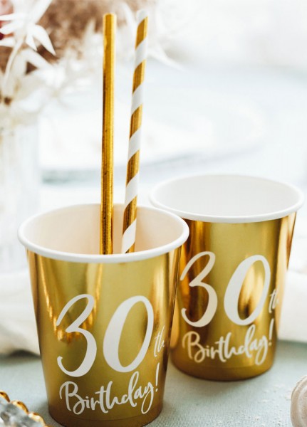 6 Glossy 30th Birthday Becher 220ml 2