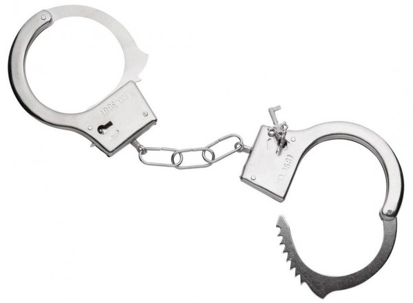 Silberne Polizei Handschellen 2
