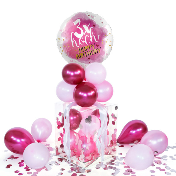 Balloha Geschenkbox DIY 3x hoch Happy Birthday XL