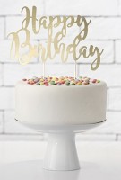 Gold metallic Birthday Tortendeko 22,5cm