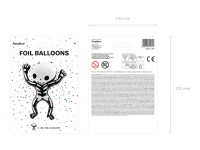 Vorschau: Boo Town Skelett Folienballon 84cm x 1m