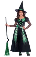 Grünes Spider Witch Mädchenkostüm