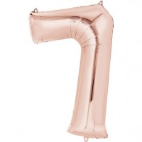 Zahl 7 Folienballon roségold 41cm