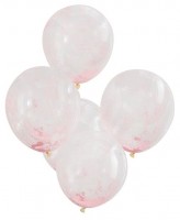 5 Rosa Partymix Konfettiballons 30cm