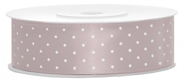 25m Gepunktetes Satinband Altrosa