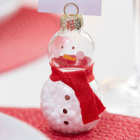 5 Glas Schneemann Tischkartenhalter