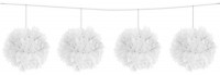 Weiße Pompon Girlande Fluffy 3m