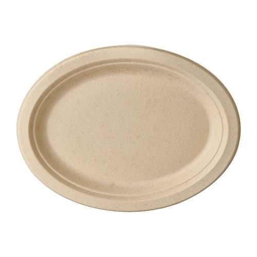 50 Ovale Zuckerrohr Teller natur 26 x 20cm