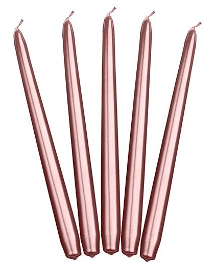 10 Stabkerzen Lucia roségold 24cm