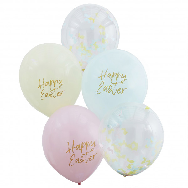 5 Happy Easter Latexballons 31cm