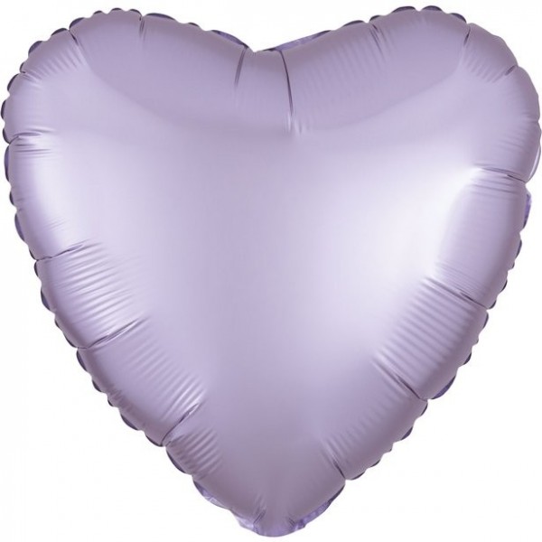 Edler Satin Herzballon flieder 43cm