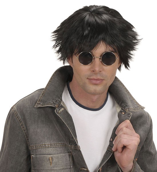 Schwarze Britpop Herrenperücke