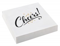 20 Golden New Year Cheers Servietten 33cm