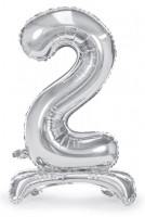 Silver 2 stående folieballong 70cm