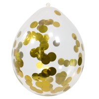 4 Gold Konfetti Luftballons 30cm