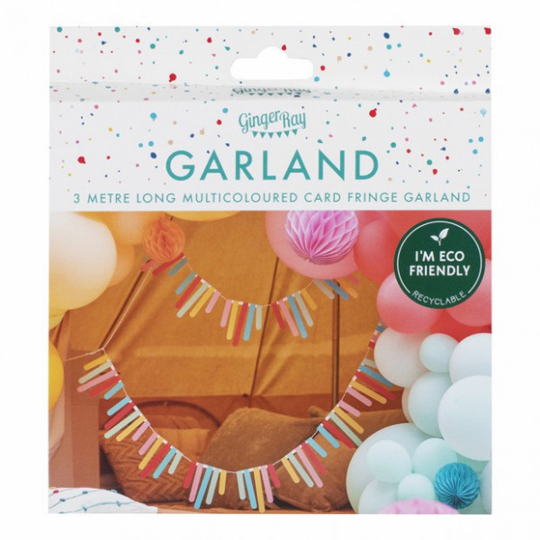 3 bunte Party Fransengirlande à 1m 3