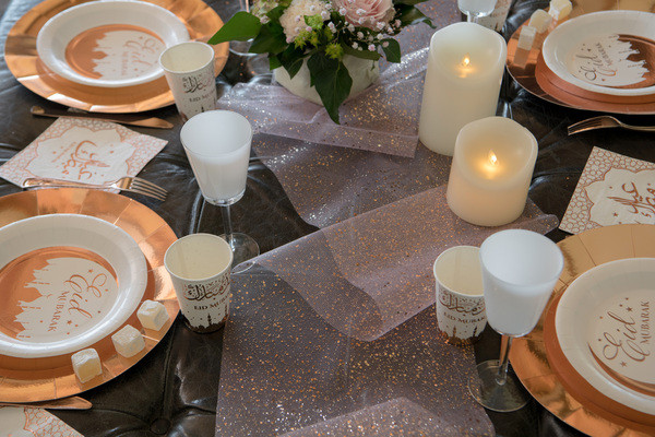 Joyful Sparkle Tüll Stoff roségold 5m x 30cm 3