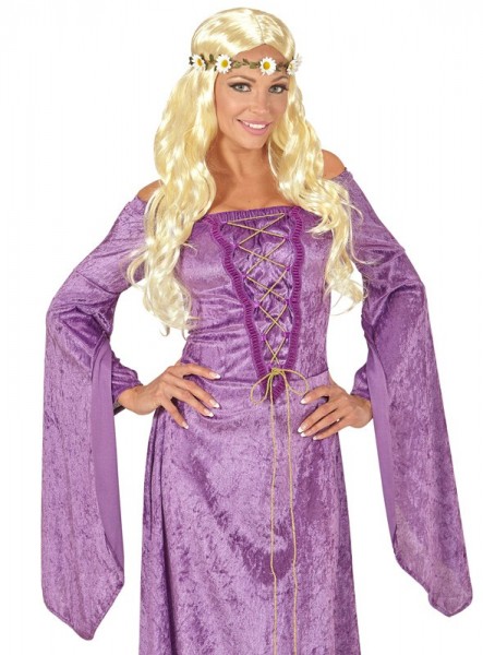 Blumige Hippie-Perücke Blond