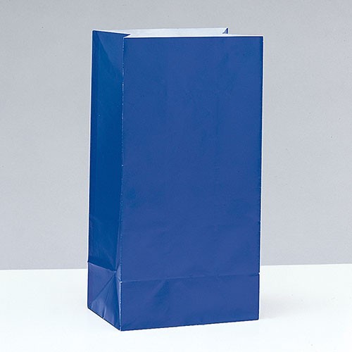 12 Papier Geschenktüten Valentina Royalblau