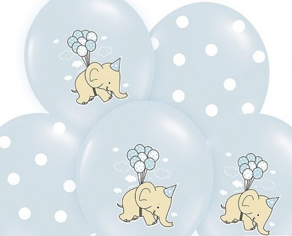 6 Boy Elephant Luftballons 30cm 2