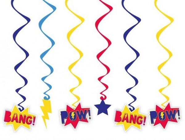 6 Comic Helden Spiralhänger