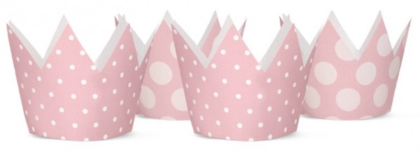 4 One Star Partykronen rosa 10cm