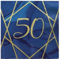 16 Luxurious 50th Birthday Servietten 33cm