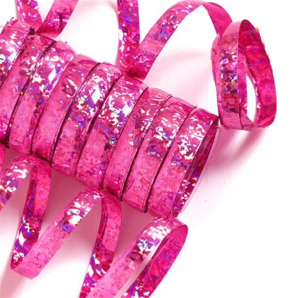 Holographische Luftschlangen Pink 1,8m