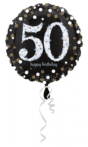 Golden 50th Birthday Folienballon 43cm