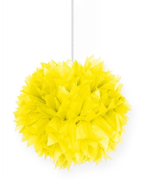 Neongelber Dekoball Pompon 30cm