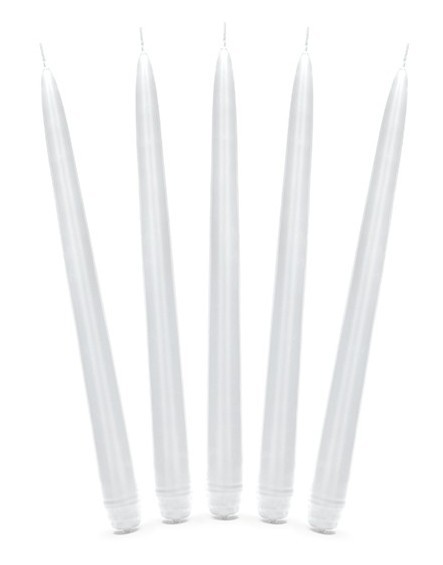 10 Stabkerzen Firenze matt-weiß 24cm