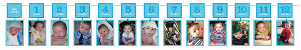 First Birthday Boy Foto-Girlande 365cm
