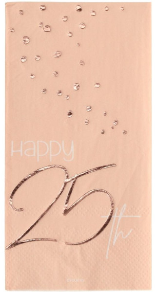 10 Rosy Blush 25th Birthday Servietten 33cm 2