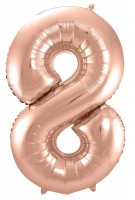 Folienballon Zahl 8 roségold 86cm