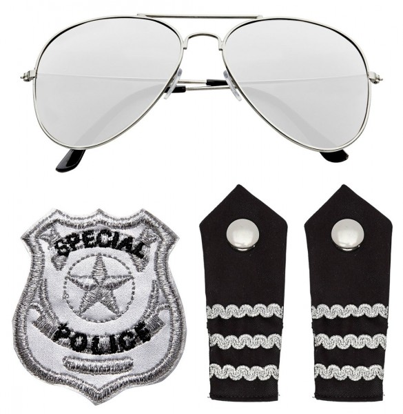 Polizisten Kostüm Set 3-teilig