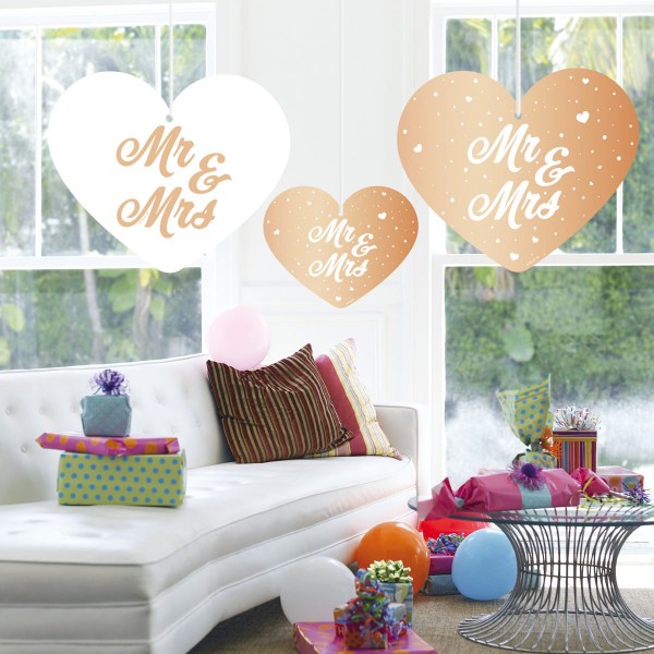 Mr & Mrs Hängedeko Gold 5 Stk