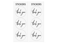 Vorschau: 6 Geschenktüten mit thank you Sticker Weiß Braun