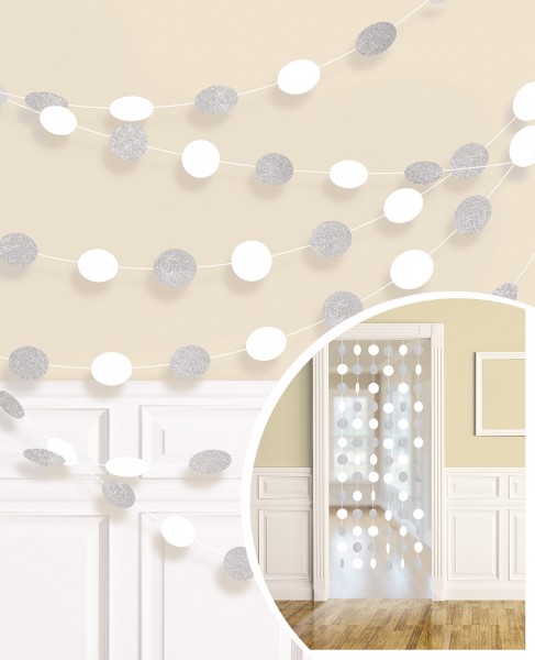 6 Deko-Hänger Sparkling Silber-Weiß 2