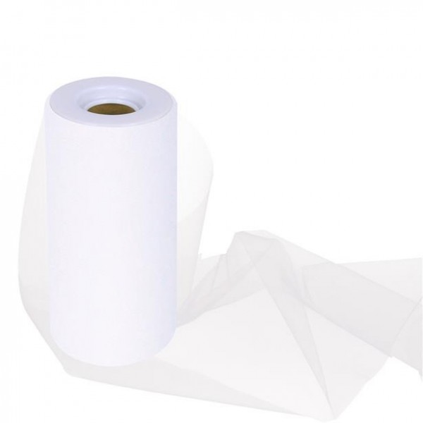 Weißer Tüll Tischrolle 0,15 x 25m