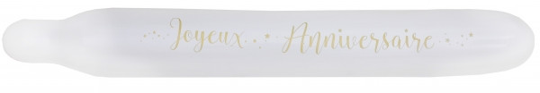 Joyeux Anniversaire Latexballon weiß-gold 1,3m