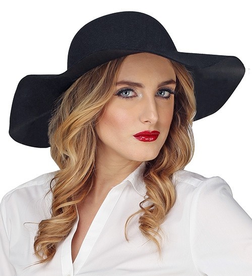 Svart floppy hatt Desiree