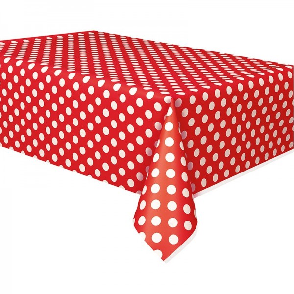 Party Tischdecke Tiana Rot Gepunktet 137 x 274cm