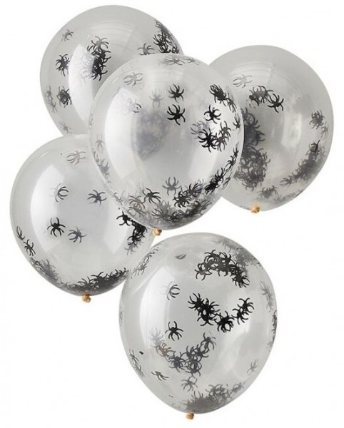 5 Spinnen Familie Konfettiballons 30cm