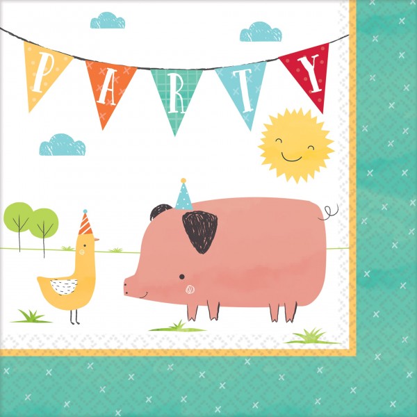 16 Happy Farm Life Servietten 33cm
