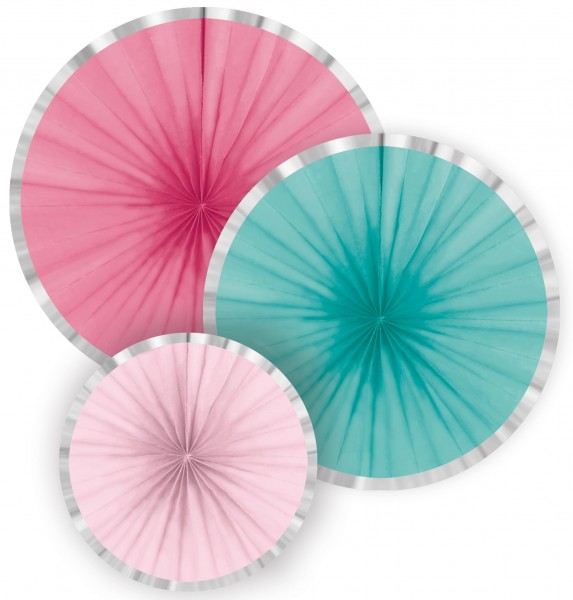 3 Flamingo Paradise Papierrosetten