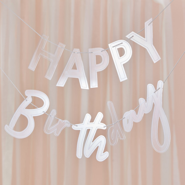 Transparente Happy Birthday Girlande 3m