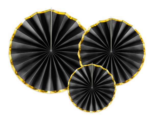 3 Black Celebration Papierrosetten