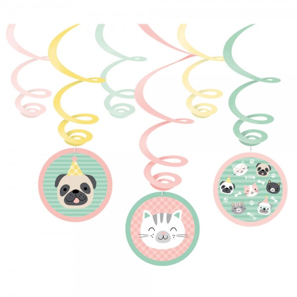 6 Happy Animals Spiralhänger 80cm